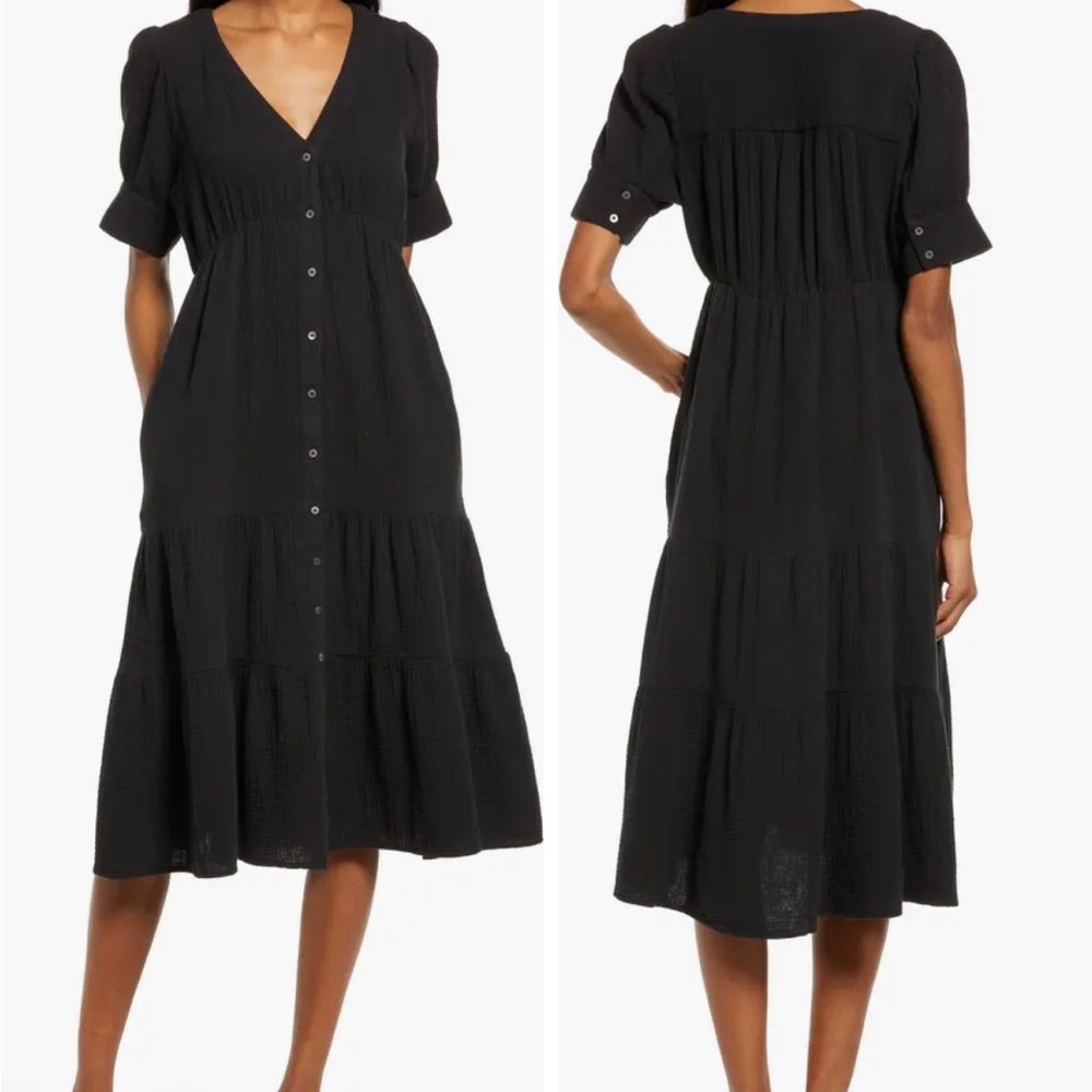 Madewell Lightspun Tiered Midi Dress - 00 like new